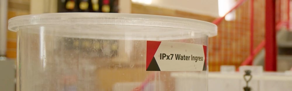 IPx7 Water Ingress that tests a device's ability to withstand water immersion.