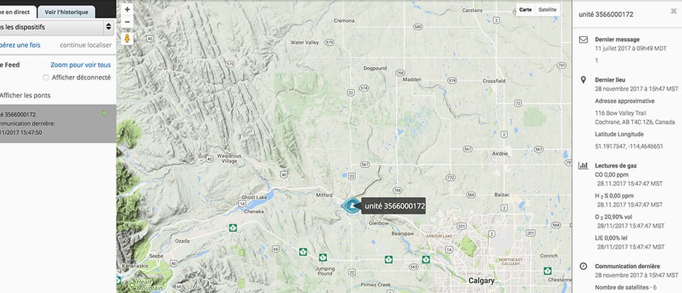 Página de mapas de Blackline Live en francés