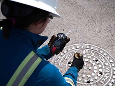 Multi-gas detector with pump for confined space