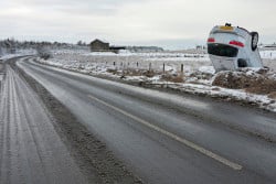 Accidente de tráfico en invierno