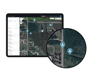 Blackline live software showing how close another worker is to the worker in distress