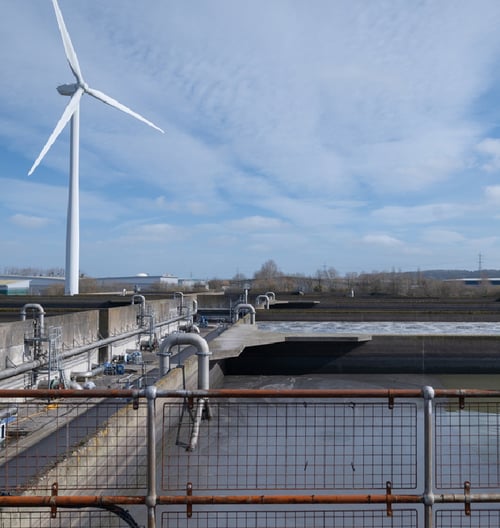 Outdoor site at a waste water plant.