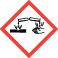 pictogram-ghs-corrosief met de gevaren van zwaveldioxide dat vrijkomt bij industriële processen met chemische gevaren