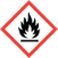 ícone ghs inflamável - exemplos incluem óxidos de nitrogênio, soluções concentradas de amoníaco, amoníaco anidro