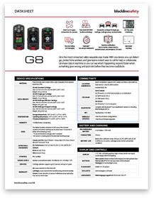 G8 Portable Gas Detector and Lone Worker Safety Device Datasheet