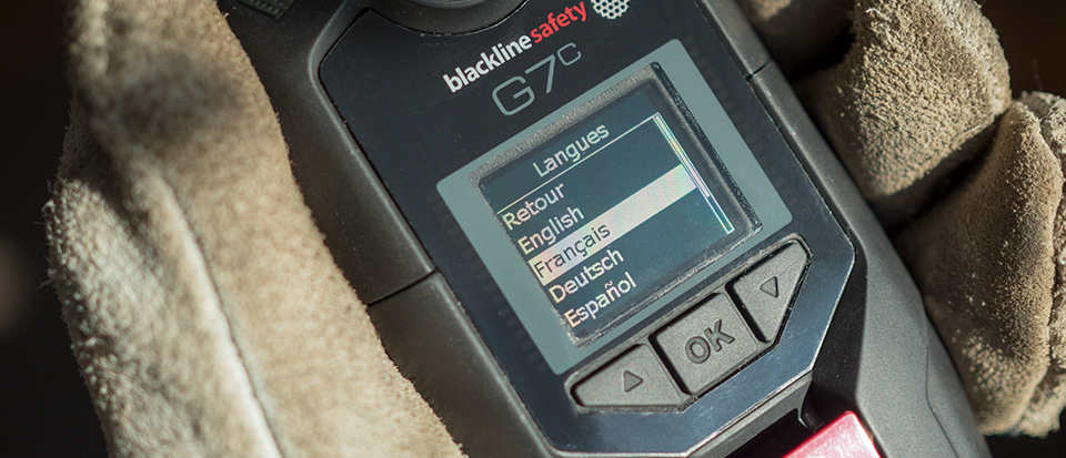 Blackline's G7 draadloze gasdetector heeft een meertalige interface