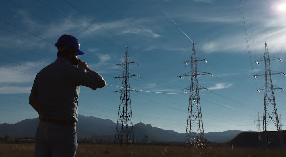 Arbeiter am Elektrizitätswerk