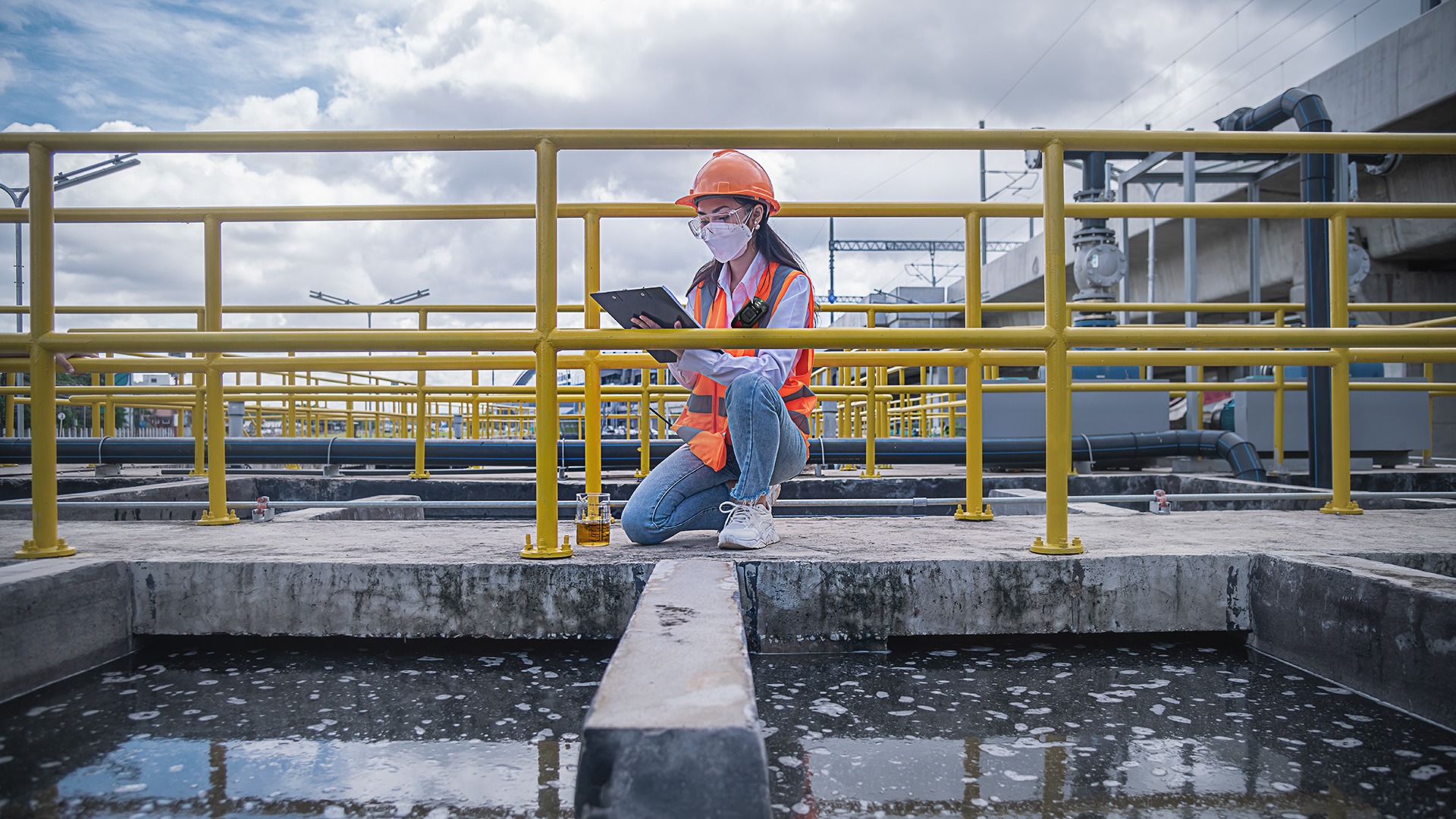 conectividade do dispositivo de segurança em águas residuais